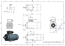 OMD-IE3 160M2 15kW (3000rpm) 400/690V 50Hz IP23