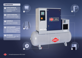 Airpress Schroefcompressor APS -D 7,5 CombiDry (+ ES 3000 energy saver systeem)
