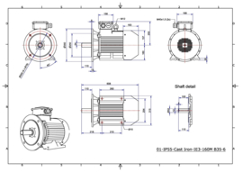 OMT1-IE3 160M6 7,5kW (1000rpm) 400/690V 50Hz B3/B5/B35