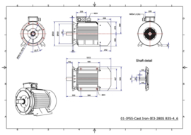 OMT1-IE3 280S4 75kW(1500rpm) 400/690V 50Hz IP55 B3/B35/B5/V1