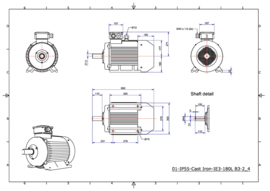 OMT1-IE3 180M2 22kW (3000rpm) 400/690V 50Hz B3/B5/B36