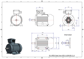 OMT1-IE3 112M6 2,2kW (1000rpm) 230/400V 50Hz B3/B5/B35/V1