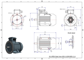 OMT1-IE3 112M2 4kW (3000rpm) 400/690V 50Hz B3/B5/B35