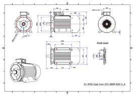 OMT1-IE3 280M6 55kW(1000rpm) 400/690V 50Hz IP55 B3/B35/B5/V1