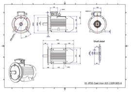 OMT1-IE3 132MX6 5,5kW (1000rpm) 400/690V 50Hz B3/B5/B35