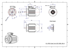 OMT1-IE3 200LX6 22kW (1000rpm) 400/690V 50Hz B3/B5/B35