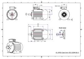 OMT1-IE3 225M4 45kW(1500rpm) 400/690V 50Hz IP55 B3/B35/B5/V1