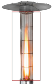 Vervangingsglas 107 cm voor de Eurom Flame Heater 9000