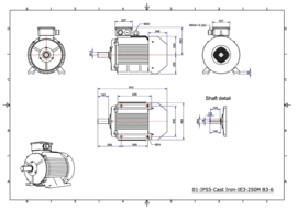 OMT1-IE3 250M6 37kW (1000rpm) 400/690V 50Hz IP55 B3/B35/B5/V1