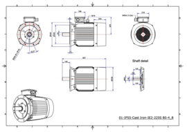 OMT1-IE3 225S4 37kW (1500rpm) 400/690V 50Hz IP55 B3/B35/B5/V1