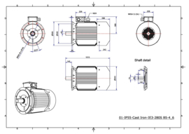 OMT1-IE3 280S4 75kW(1500rpm) 400/690V 50Hz IP55 B3/B35/B5/V1