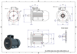 OMT1-IE3 100L2 3kW (3000rpm) 400/690V 50Hz B3/B5/B35/V1