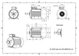 OMT1-IE3 280M6 55kW(1000rpm) 400/690V 50Hz IP55 B3/B35/B5/V1