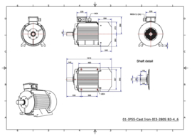 OMT1-IE3 280S6 45kW(1000rpm) 400/690V 50Hz IP55 B3/B35/B5/V1