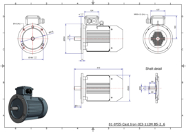 OMT1-IE3 112M4 4kW (1500rpm) 400/690V 50Hz B3/B5/B35