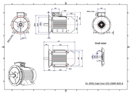 OMT1-IE3 250M6 37kW (1000rpm) 400/690V 50Hz IP55 B3/B35/B5/V1