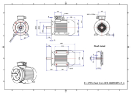 OMT1-IE3 180M4 18,5kW (1500rpm) 400/690V 50Hz B3/B5/B35