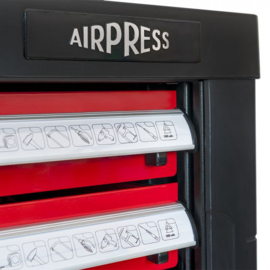 Airpress gereedschapswagen (217-delig, rood.zwart)