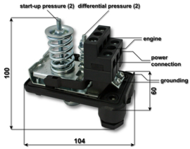 Drukschakelaar voor de HG800/1200RVS hydrofoorpompen