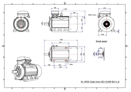 OMT1-IE3 315M4 132kW (1500rpm) 400/690V 50Hz B3/B5/B35//B5/B35/V1