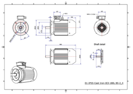 OMT1-IE3 180L4 22kW (1500rpm) 400/690V 50Hz B3/B5/B35