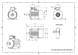 OMT1-IE3 132S6 3kW (1000rpm) 400/690V 50Hz B3/B5/B35/V1