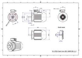 OMT1-IE3 180M4 18,5kW (1500rpm) 400/690V 50Hz B3/B5/B35