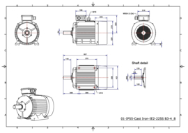 OMT1-IE3 225S4 37kW (1500rpm) 400/690V 50Hz IP55 B3/B35/B5/V1