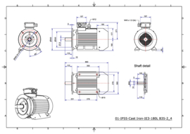 OMT1-IE3 180L4 22kW (1500rpm) 400/690V 50Hz B3/B5/B35