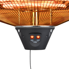 Eurom | Hangende Terrasverwarming | Elektrisch | Partytent Heater 2100 | 900-1200-2100W | 19m² | Carbon | 336108