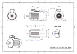 OMT1-IE3 180L6 15kW (1000rpm) 400/690V 50Hz IP 55 B3/B5/B35/V1