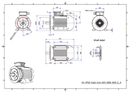 OMT1-IE3 200L4 30kW(1500rpm) 400/690V 50Hz IP55 B3/B35/B5/V1