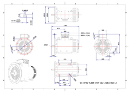 OMD-IE3 315M2 200kW (3000rpm) 400/690V 50Hz IP23 B3/B5/B35/V1