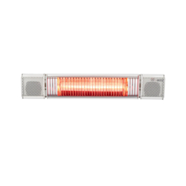 Eurom | Hangende Terrasverwarming | Elektrisch | Heat and Beat Wit | 2000W | 20m² | Golden Amber | Afst. & dimmer | +Bluetooth Speakers | 334593