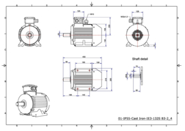 OMT1-IE3 132SX2 7,5kW (3000rpm) 400/690V 50Hz B3/B5/B35