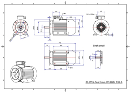 OMT1-IE3 180L6 15kW (1000rpm) 400/690V 50Hz IP 55 B3/B5/B35/V1