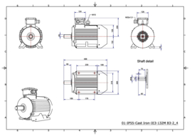 OMT1-IE3 132M4 7,5kW (1500rpm) 400/690V 50Hz B3/B5/B35