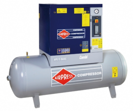 Airpress schroefcompressoren op ketel (zonder droger)