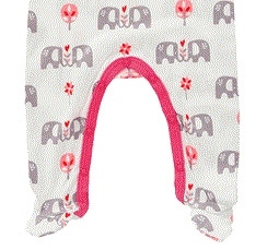 Babypyjama olifant met voetjes  - roze  biologisch katoen