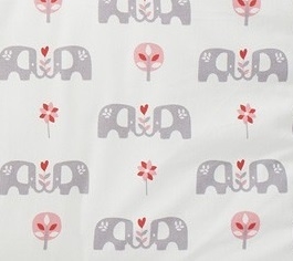 Babypyjama olifant met voetjes  - roze  biologisch katoen