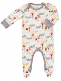 Babypyjama vos met voetjes -  roze biologisch katoen