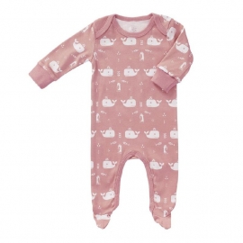 Babypyjama Walvis - roze met voetjes