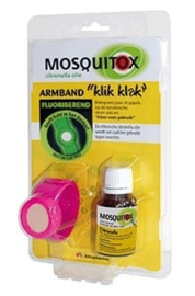 Mosquitox Anti Muggenbandje Roze met flesje Citronella Olie