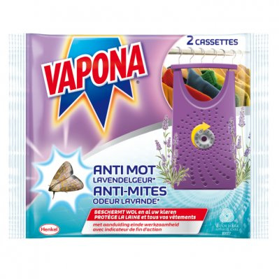 Vapona - Anti-Mot - Cassette - Lavendel - Hanger - Wol - Frisse Geur