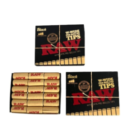 RAW Black Prerolled Tips Wide