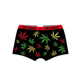 Boxershort Zwart Leaf  Rasta XL ( 2 stuks )