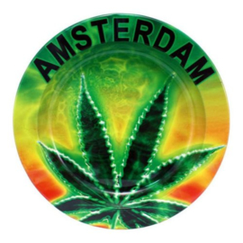 12 stuks Asbak Tin Weed Amsterdam ML35  (8196)
