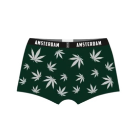 Boxershort Donker Groen Leaf Zilver XL ( 2 stuks )