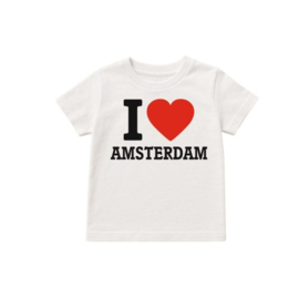 T- Shirt I Love Amsterdam mt 164 White