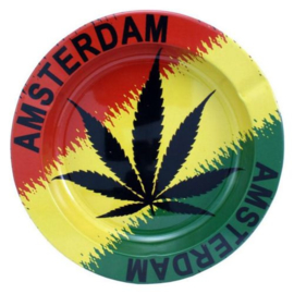 6 stuks Asbak Tin Rastafari Amsterdam  (8190)
